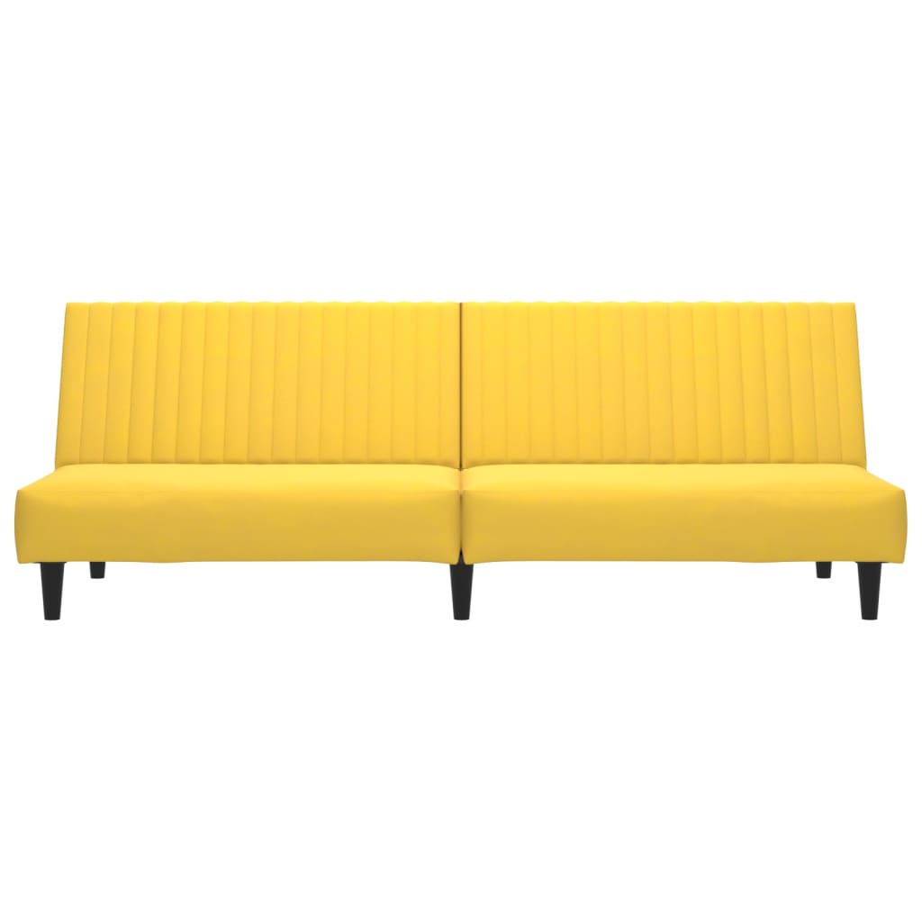 Schlafsofa 2-Sitzer Gelb Samt