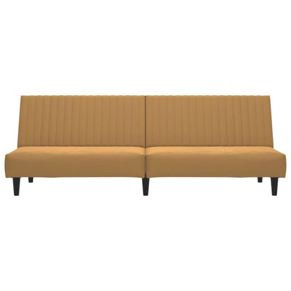 Schlafsofa 2-Sitzer Braun Samt