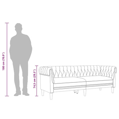 3-Sitzer-Sofa Chesterfield Leinen