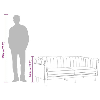 2-Sitzer Sofa Braun Kunstleder Wildleder-Optik