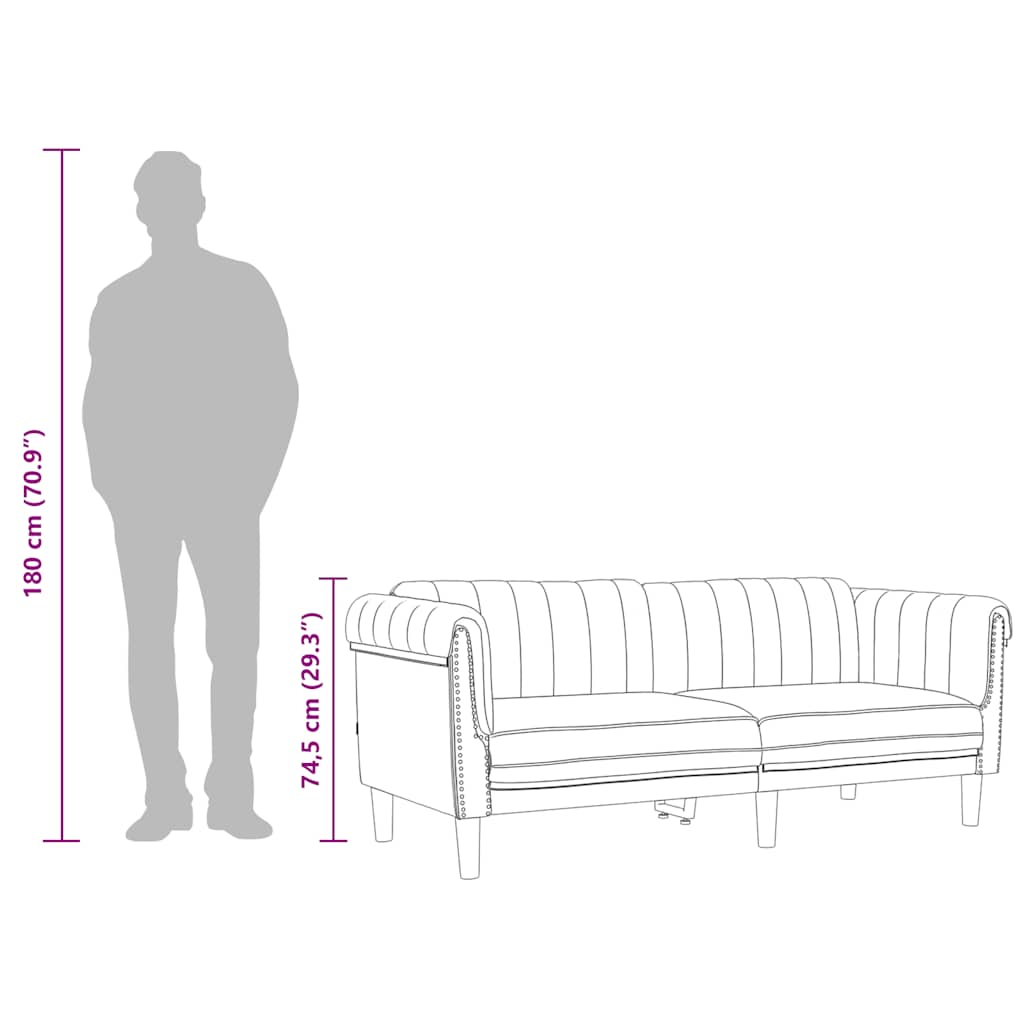 3-Sitzer Sofa Braun Kunstleder Wildleder-Optik