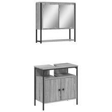 2-tlg. Badmöbel-Set Grau Sonoma Holzwerkstoff