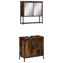 2-tlg. Badmöbel-Set Räuchereiche Holzwerkstoff