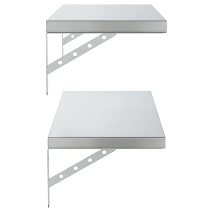 Wandregale 2 Stk. 75x30 cm Silbern Edelstahl