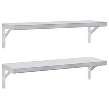 Wandregale 2 Stk. 75x23,5 cm Silbern Edelstahl