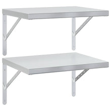 Wandregale 2 Stk. 50x40 cm Silbern Edelstahl