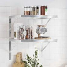 Wandregale 2 Stk. 50x40 cm Silbern Edelstahl