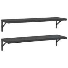 Wandregale 2 Stk. 100x30 cm Schwarz Edelstahl