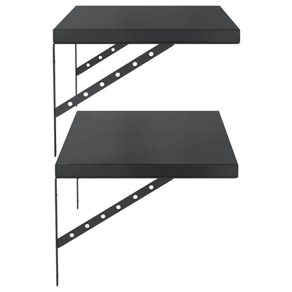 Wandregale 2 Stk. 75x40 cm Schwarz Edelstahl
