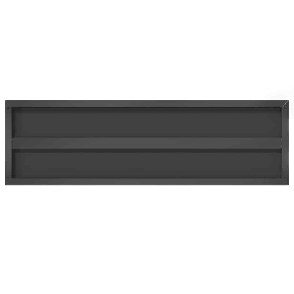 Wandregale 2 Stk. 100x30x3 cm Schwarz Edelstahl