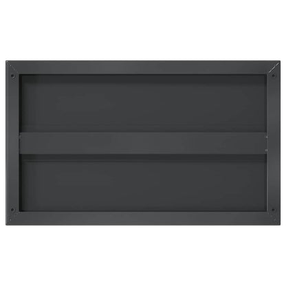 Wandregale 2 Stk. 50x30x3 cm Schwarz Edelstahl