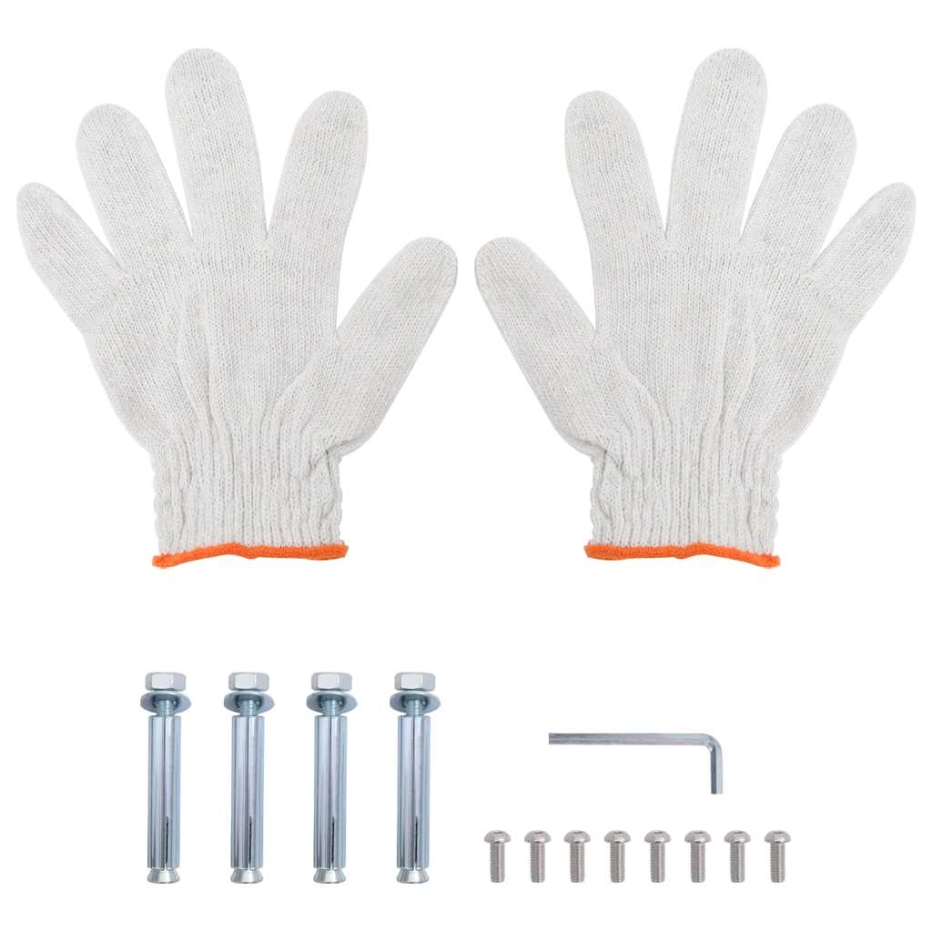 Wandregal mit 2 Böden 75x30x60 cm Silbern Edelstahl