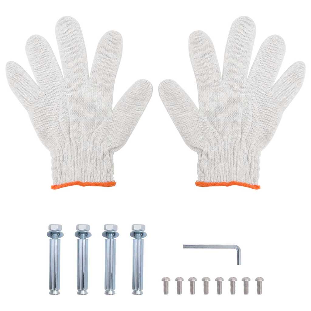 Wandregal mit 2 Böden 50x30x48 cm Silbern Edelstahl