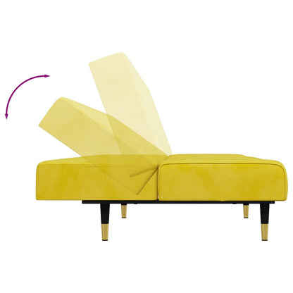 2-tlg. Sofagarnitur Gelb Samt