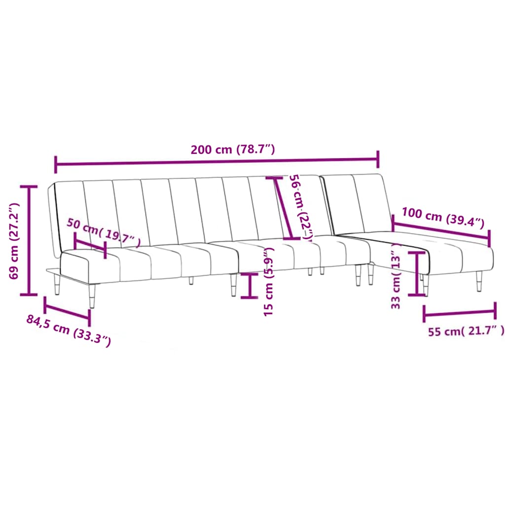 2-tlg. Sofagarnitur Gelb Samt