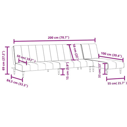 2-tlg. Sofagarnitur Gelb Samt