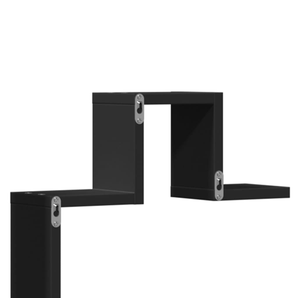 Wandregal Schwarz 104,5x10x43 cm Holzwerkstoff