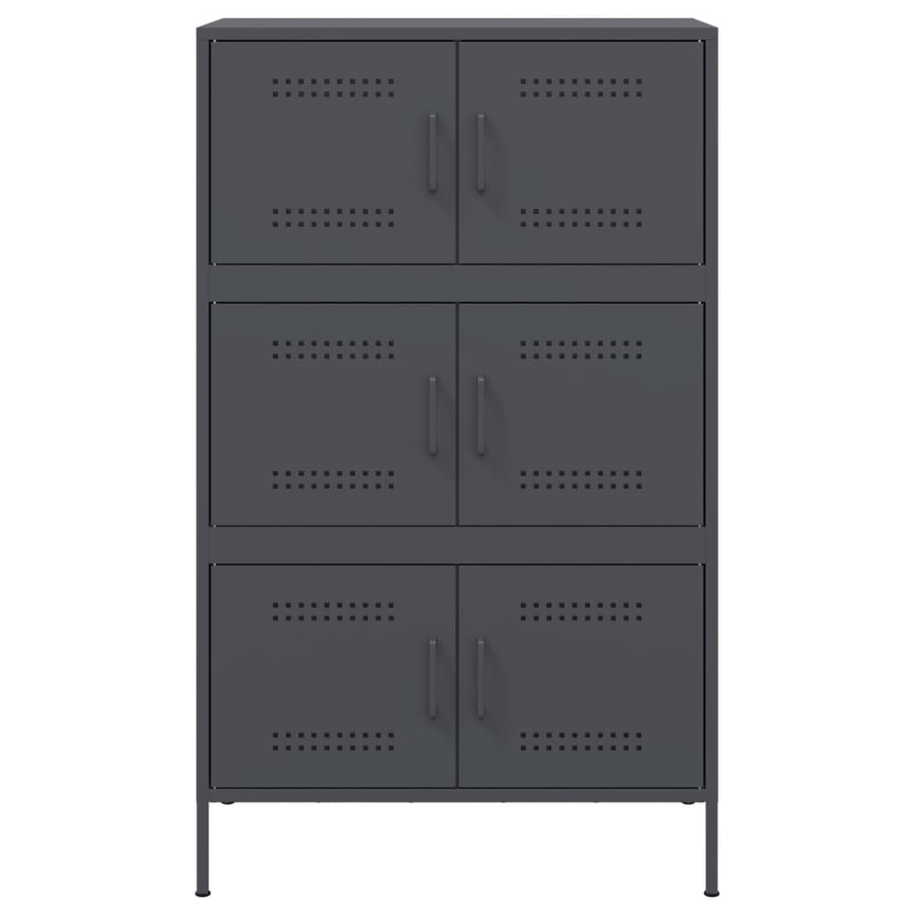 Highboard Anthrazit 68x39x113 cm Stahl