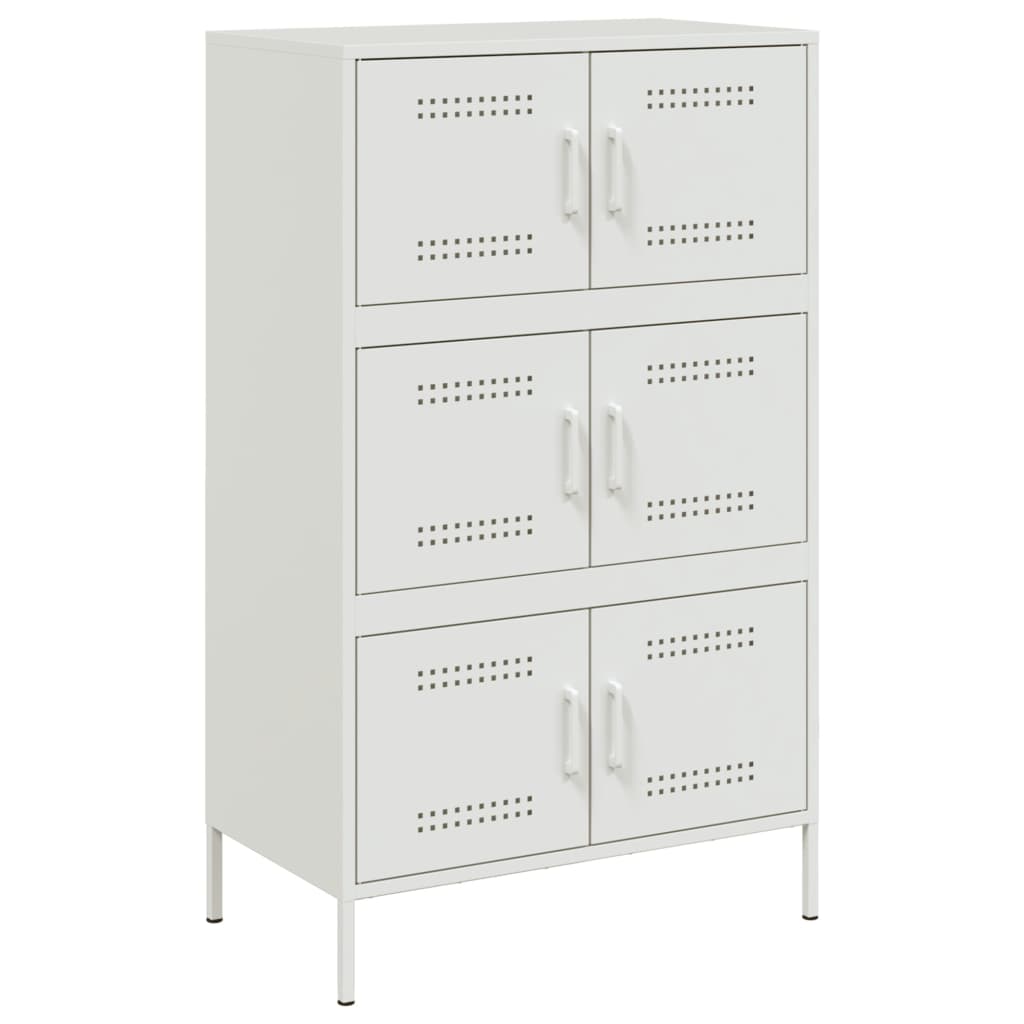 Highboard Weiß 68x39x113 cm Stahl