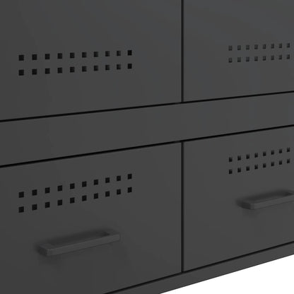 Highboard Schwarz 68x39x101,5 cm Stahl