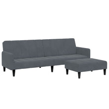 Schlafsofa 2-Sitzer mit Fußhocker Dunkelgrau Samt
