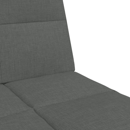 Schlafsofa 2-Sitzer mit Fußhocker Dunkelgrau Stoff