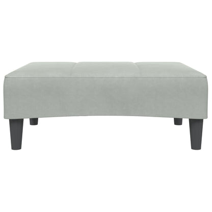 Schlafsofa 2-Sitzer mit Fußhocker Hellgrau Samt
