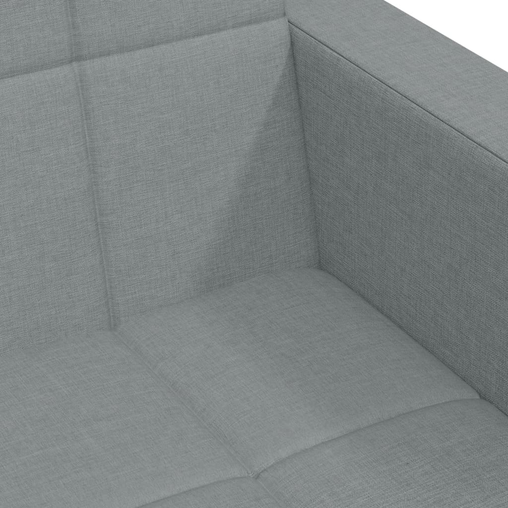 Schlafsofa 2-Sitzer mit Fußhocker Hellgrau Stoff