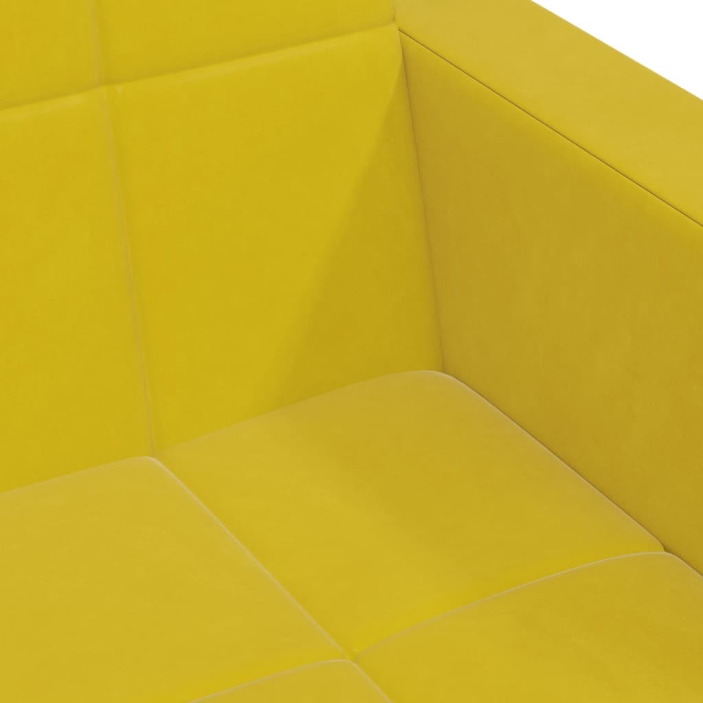 Schlafsofa 2-Sitzer mit Fußhocker Gelb Samt