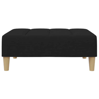 Schlafsofa 2-Sitzer mit Fußhocker Schwarz Stoff