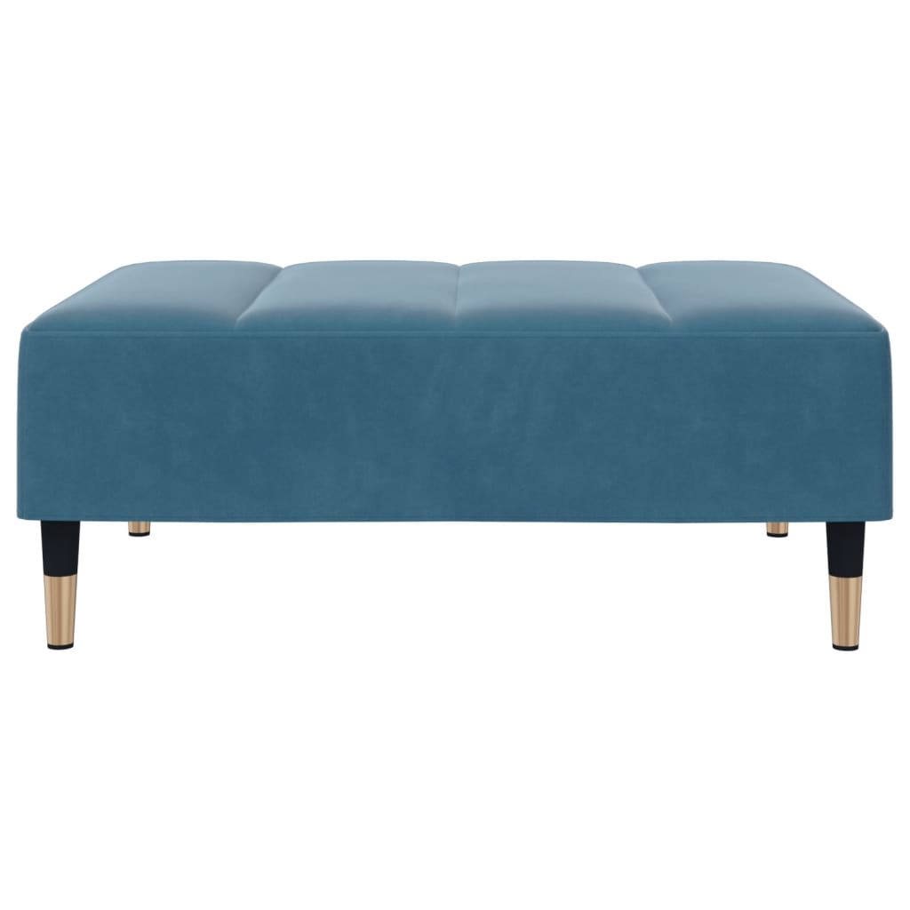 Schlafsofa 2-Sitzer mit Fußhocker Blau Samt
