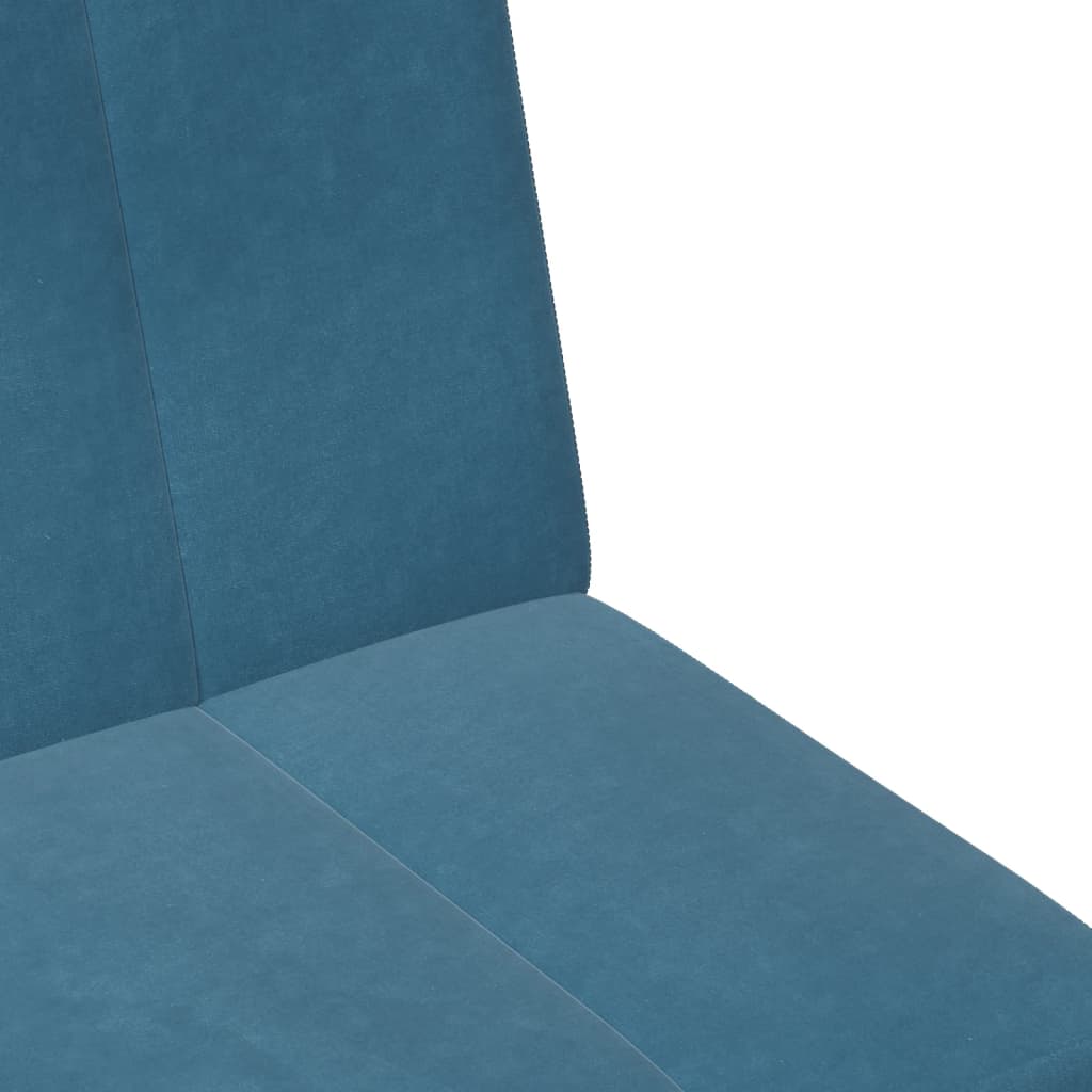 Schlafsofa 2-Sitzer mit Fußhocker Blau Samt
