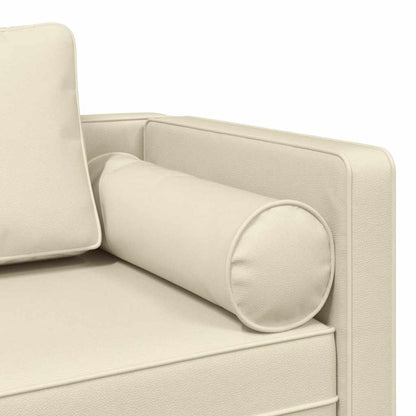 Chaiselongue mit Kissen Creme Kunstleder