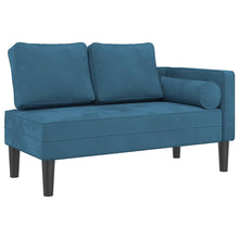 Chaiselongue mit Kissen Blau Samt