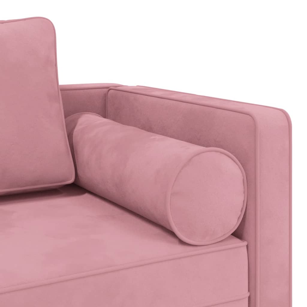 Chaiselongue mit Kissen Rosa Samt