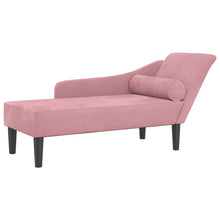 Chaiselongue mit Kissen Rosa Samt