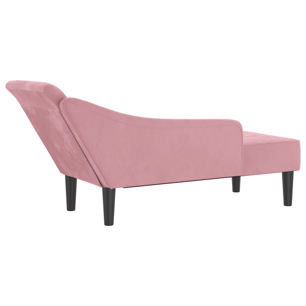 Chaiselongue mit Kissen Rosa Samt