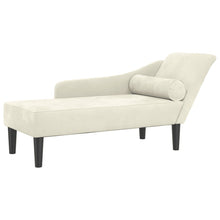 Chaiselongue mit Kissen Creme Samt