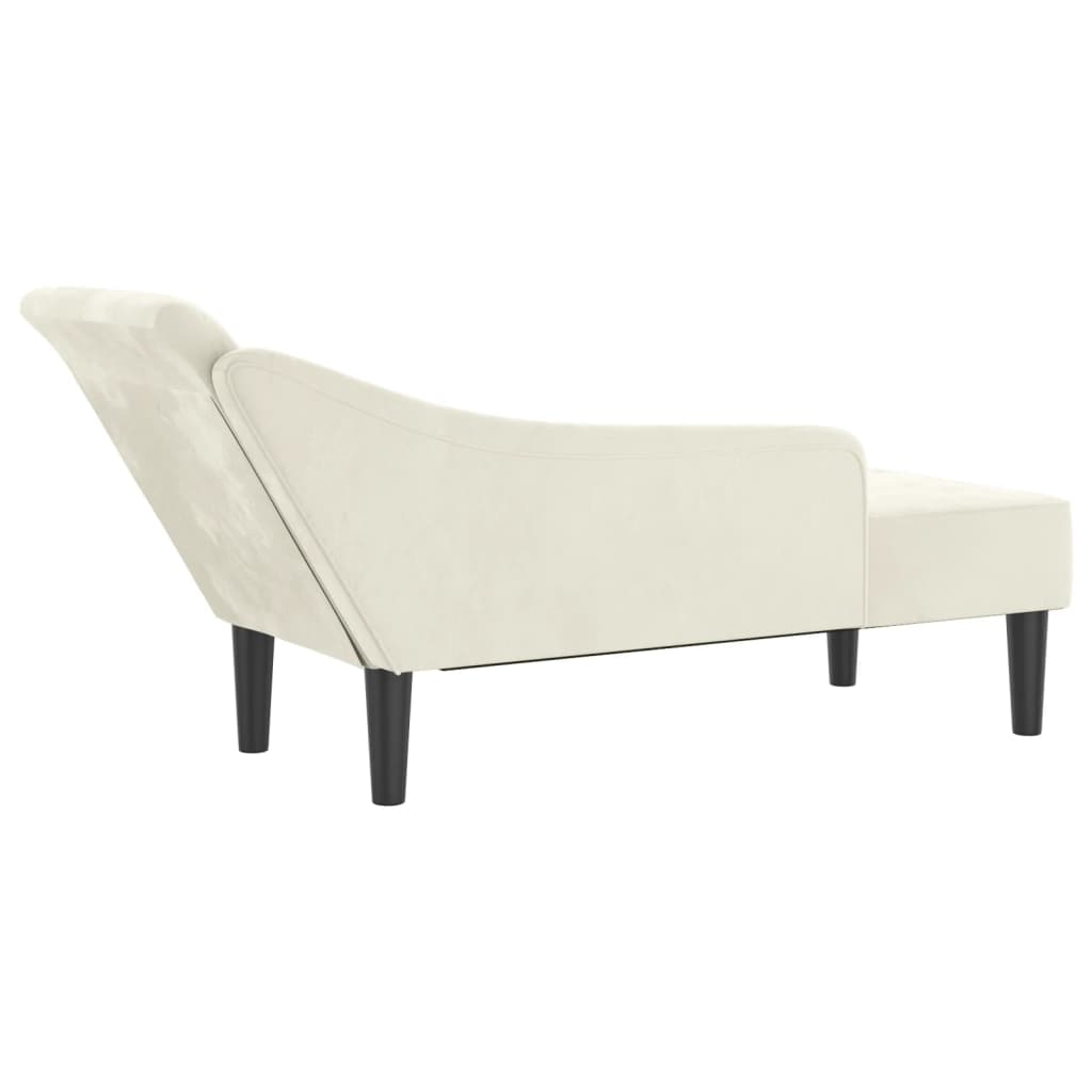 Chaiselongue mit Kissen Creme Samt