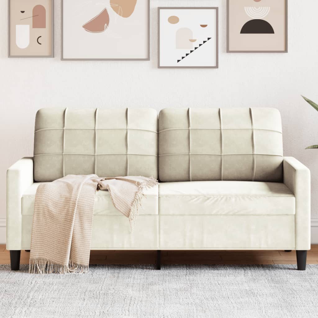 2-Sitzer-Sofa Creme 140 cm Samt