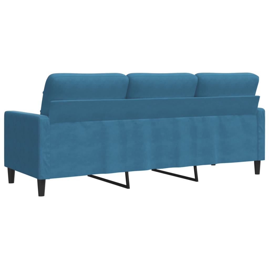 3-Sitzer-Sofa Blau 180 cm Samt