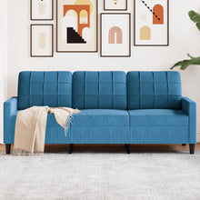3-Sitzer-Sofa Blau 180 cm Samt