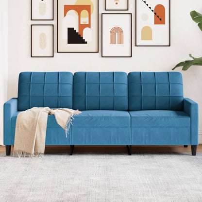 3-Sitzer-Sofa Blau 180 cm Samt