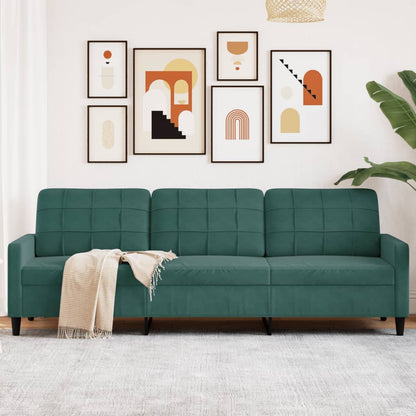 3-Sitzer-Sofa Dunkelgrün 210 cm Samt
