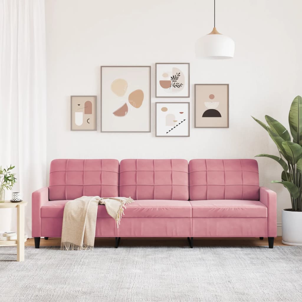 3-Sitzer-Sofa Rosa 210 cm Samt