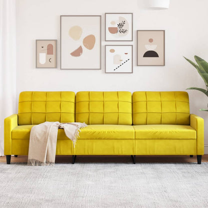 3-Sitzer-Sofa Gelb 210 cm Samt