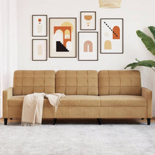 3-Sitzer-Sofa Braun 210 cm Samt
