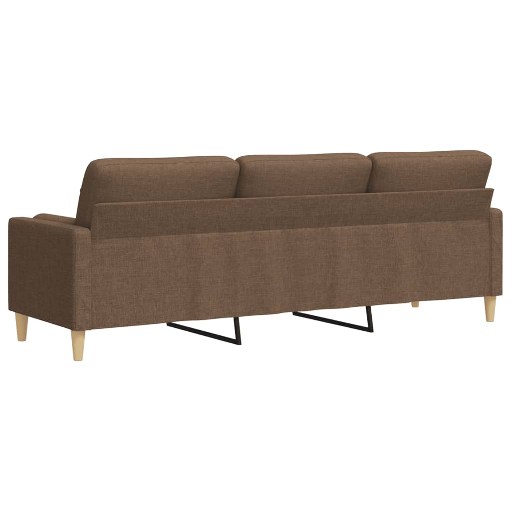 3-Sitzer-Sofa mit Zierkissen Braun 210 cm Stoff