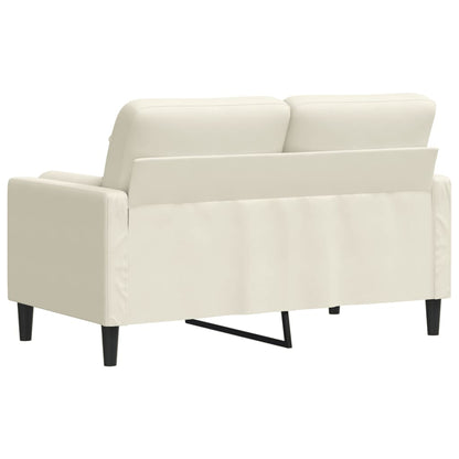 2-Sitzer-Sofa mit Zierkissen Creme 120 cm Samt
