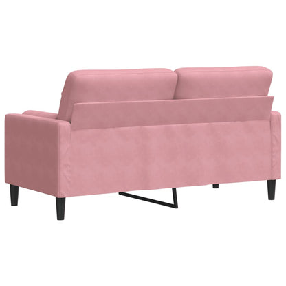 2-Sitzer-Sofa mit Zierkissen Rosa 140 cm Samt